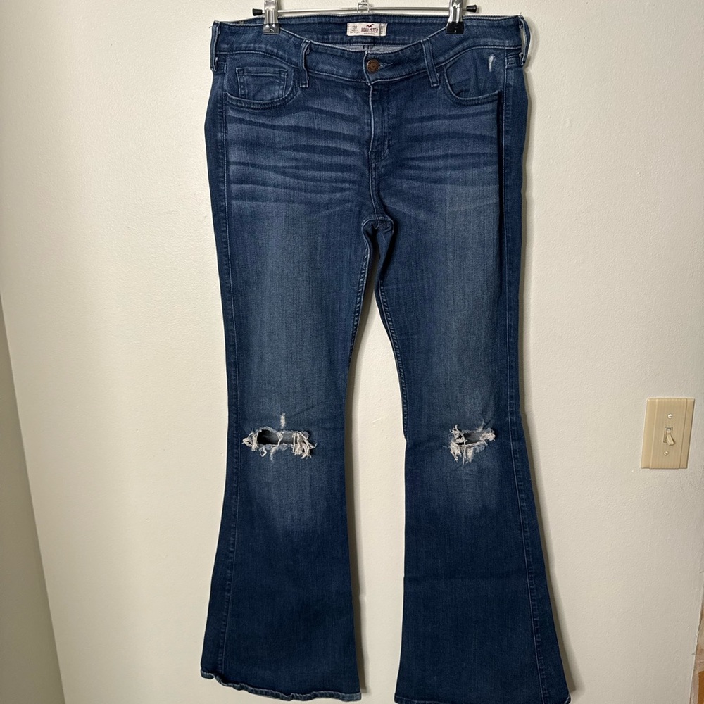 Vintage Low Rise Dark Blue Flare Jeans